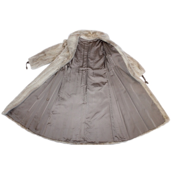 Unique Long Blush Real Mink Fur Coat w/Rope Ties! - Used Small - Picture 6 of 8